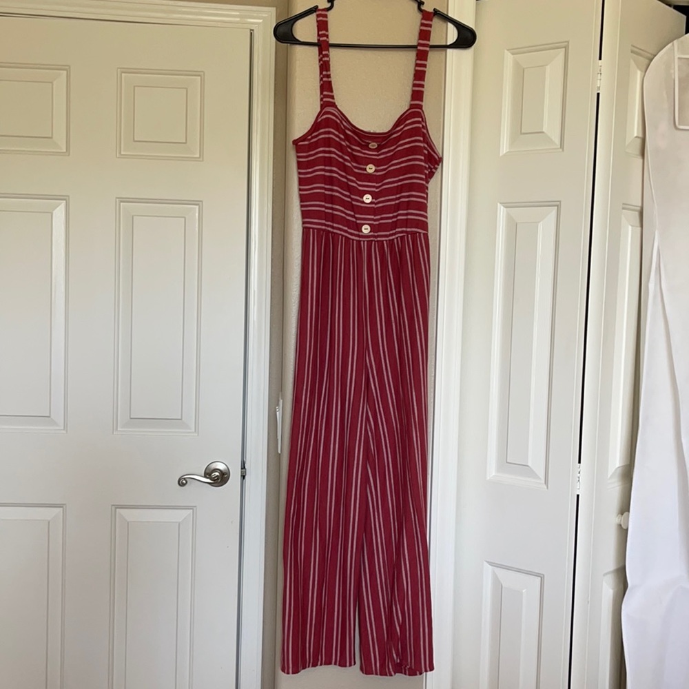 Striped romper with buttons